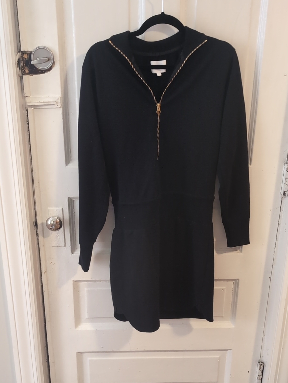 Black Half-Zip Dress